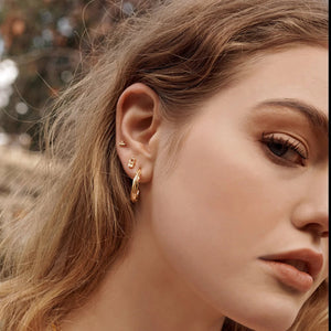 MURKANI Vintage Medium Hoops - Gold Earrings - Zabecca Living