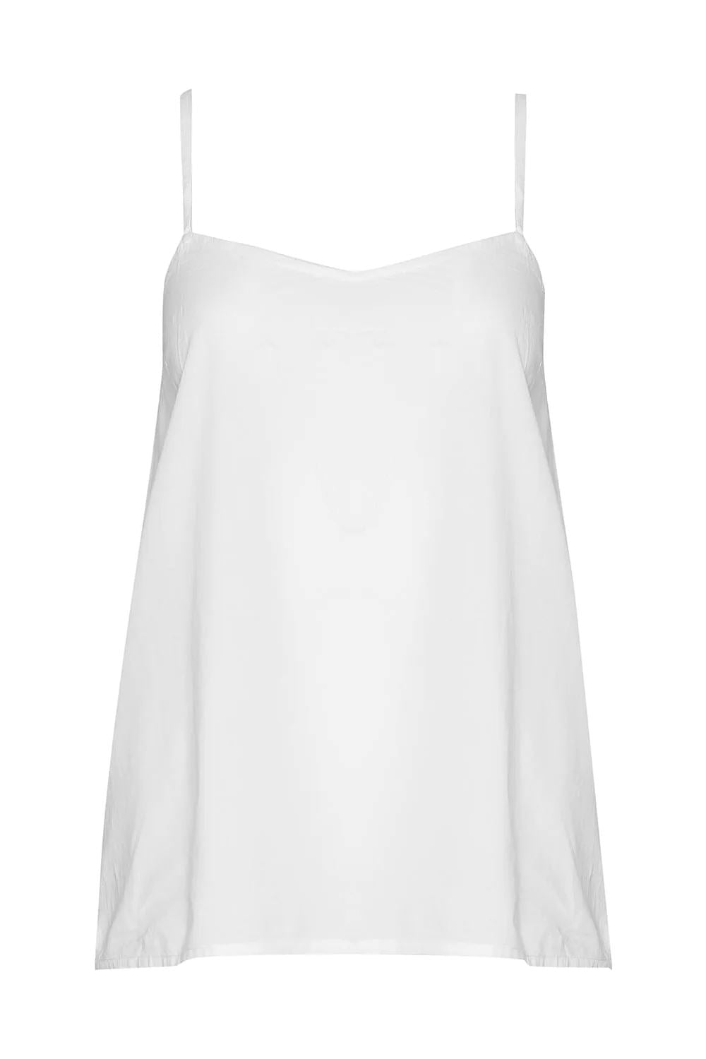 NAUDIC Cotton Cami Top - White SINGLET - Zabecca Living