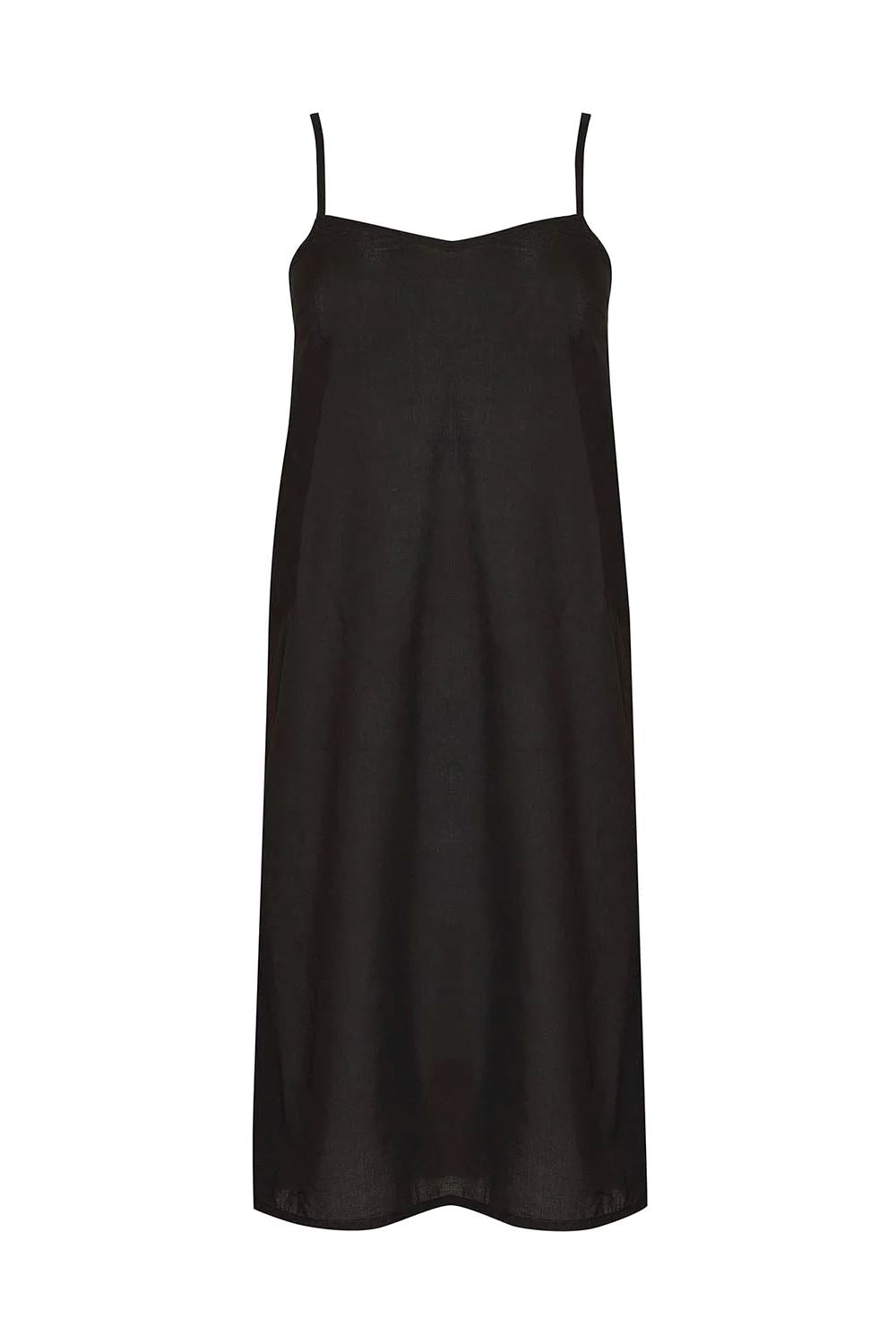 NAUDIC Full Cotton Slip - Black Dress - Zabecca Living