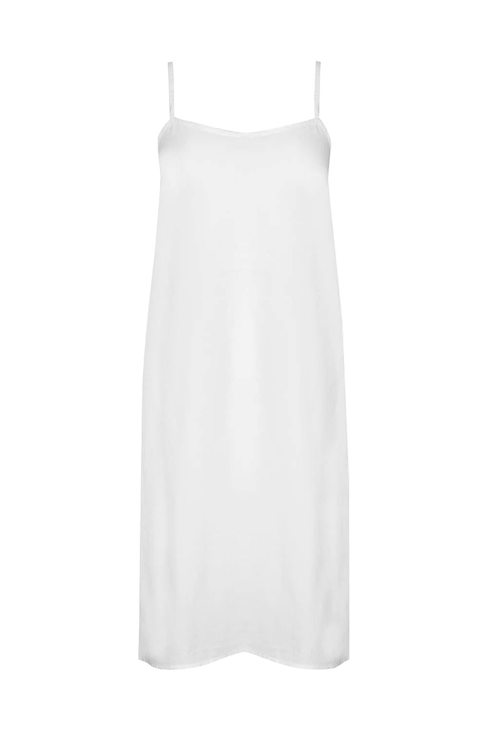 NAUDIC Full Cotton Slip - White Dress - Zabecca Living