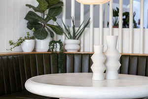 NED COLLECTIONS Divoc Vase Medium - White VASE - Zabecca Living