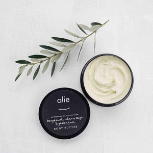 OLIEVE & OLIE Body Butter - Bergamot, Clary Sage & Geranium - 250gm BODY CREAM - Zabecca Living