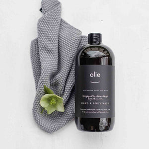 OLIEVE & OLIE Hand and Body Wash 1 Litre HAND AND BODY WASH BERGAMOT CLARY SAGE & GERANIUM - Zabecca Living