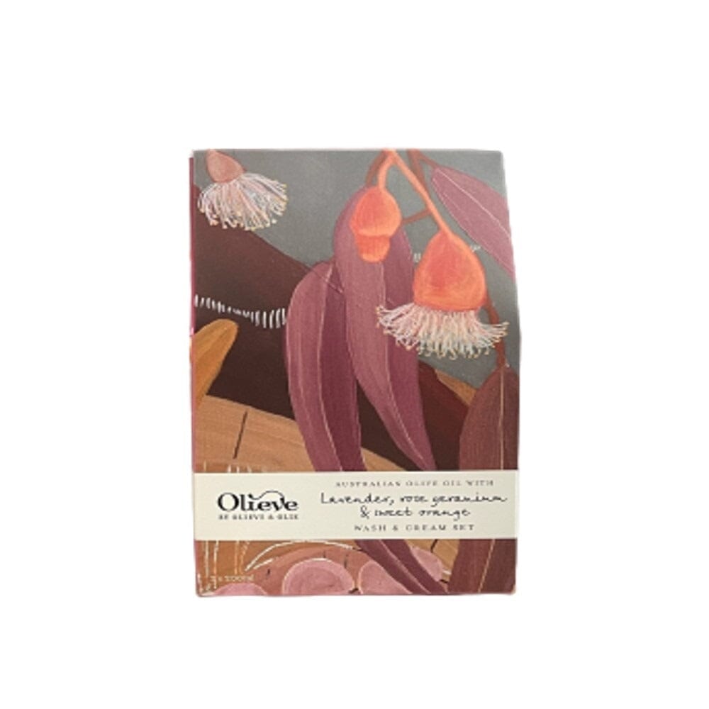 OLIEVE & OLIE Limited Edition Wash & Cream Twin Set - Lavender & Rose Geranium GIFT PACK - Zabecca Living
