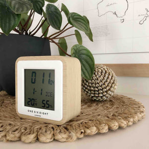 ONE SIX EIGHT LONDON Digital Square Wooden Alarm Clock CLOCK - Zabecca Living