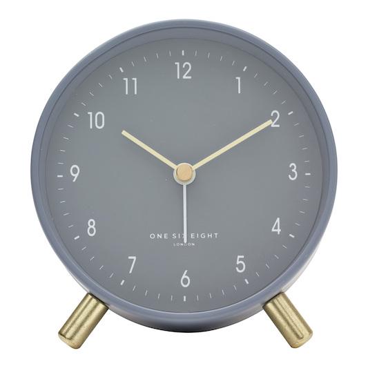 ONE SIX EIGHT LONDON Noah Silent Alarm Clock - Charcoal Grey CLOCK - Zabecca Living