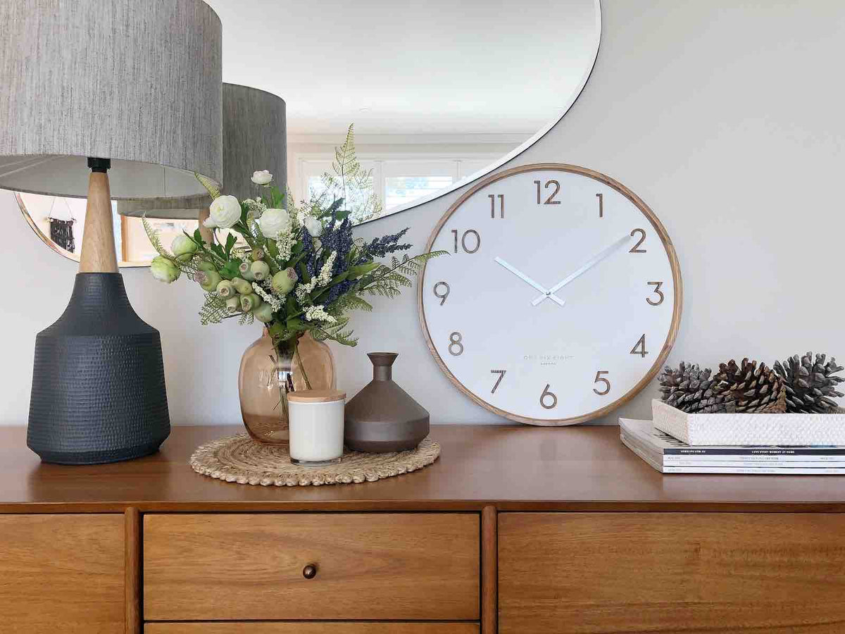 ONE SIX EIGHT LONDON Scarlett Silent Wall Clock 35cm - White CLOCK - Zabecca Living