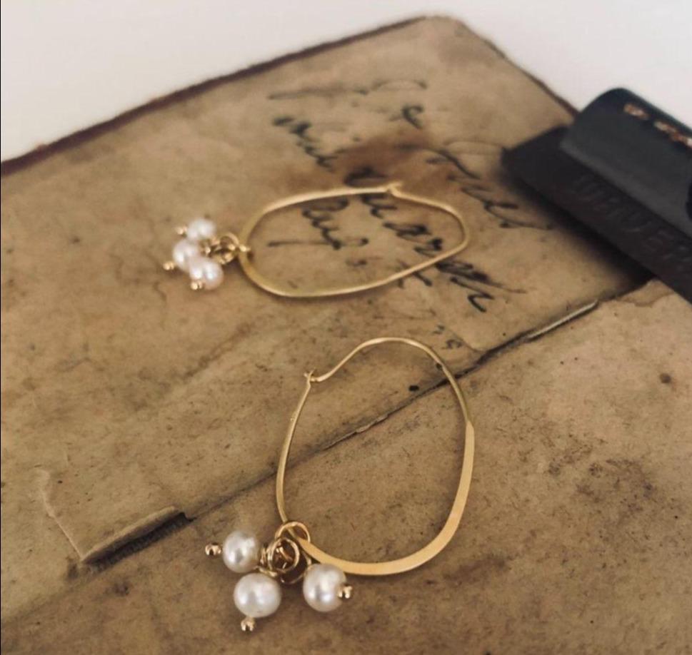 PAIRD Baby Pearl Cluster Hoops Earrings - Zabecca Living