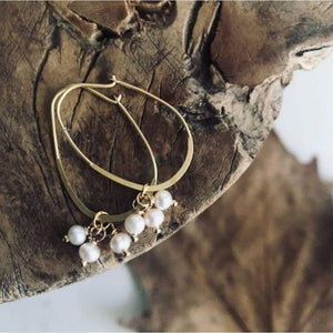 PAIRD Baby Pearl Cluster Hoops Earrings - Zabecca Living