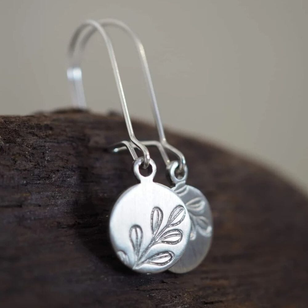 PAIRD Banksia Sprig Kidney Wires - Silver Earrings - Zabecca Living