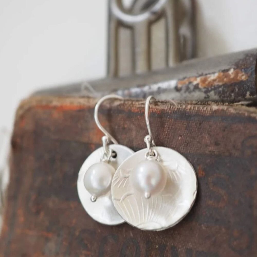 PAIRD Cherry Blossom and Pearl - Silver Earrings - Zabecca Living
