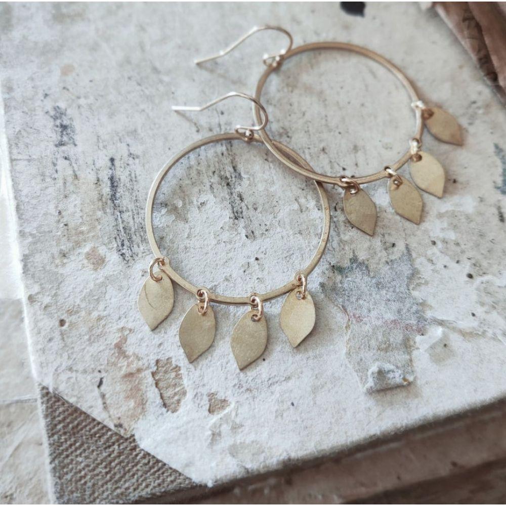 PAIRD Fallen Leaf Hoops Earrings - Zabecca Living