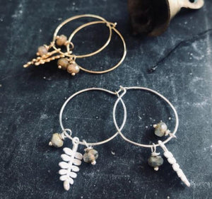 PAIRD Fern Leaf Fan Hoops Earrings - Zabecca Living