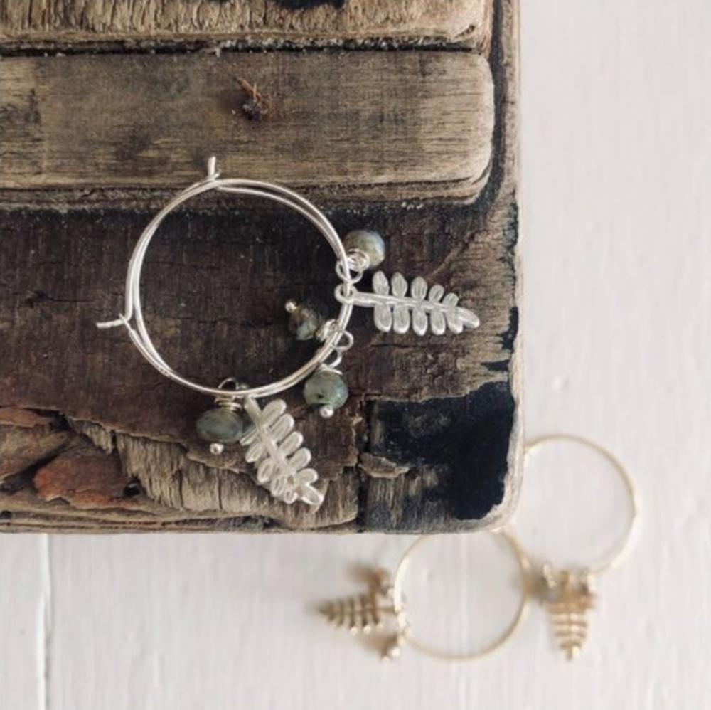 PAIRD Fern Leaf Fan Hoops Earrings - Zabecca Living