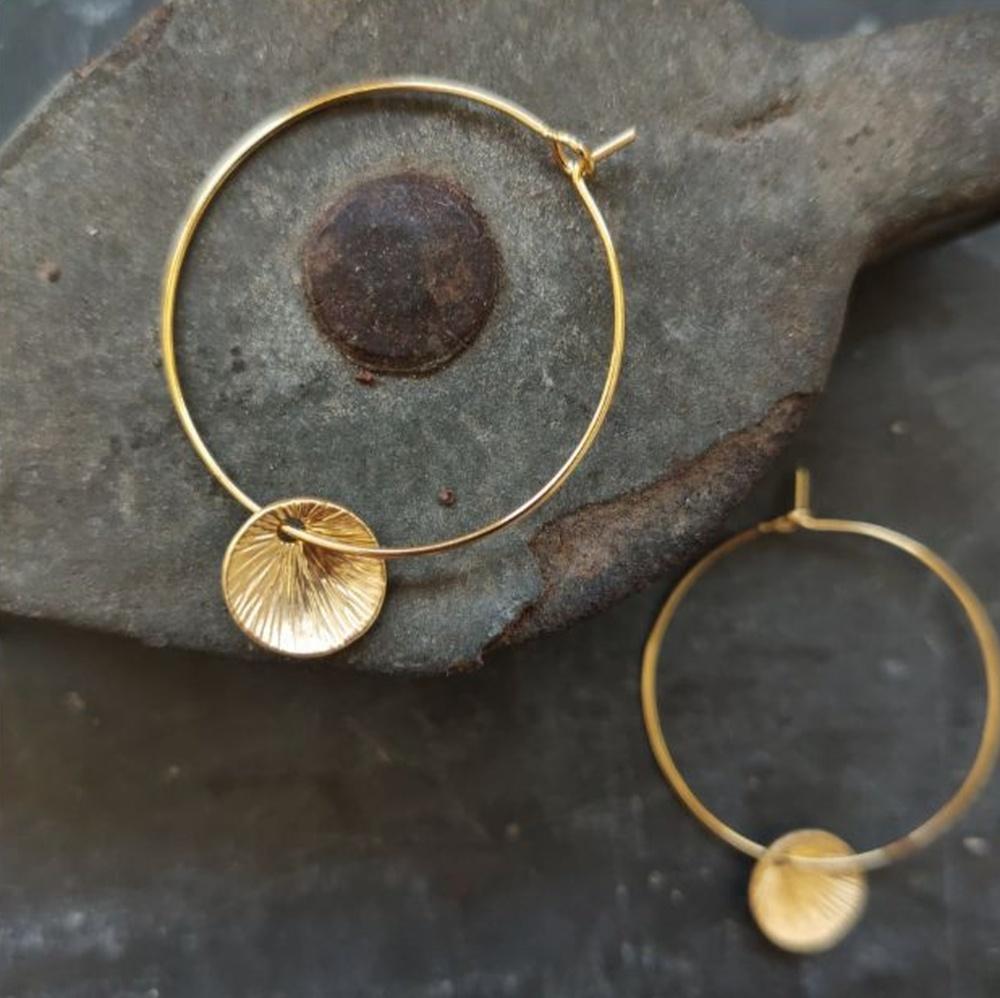 PAIRD Gold Disc Hoops Earrings - Zabecca Living