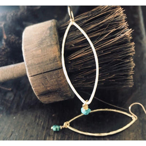 PAIRD Golden Turquoise Tear Earrings Earrings - Zabecca Living