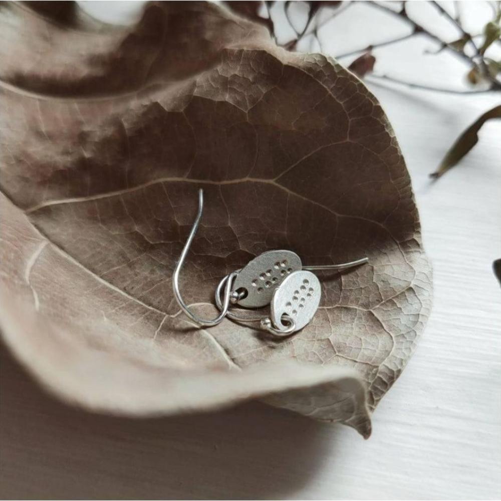 PAIRD Silver Seed Pod Earrings Earrings - Zabecca Living