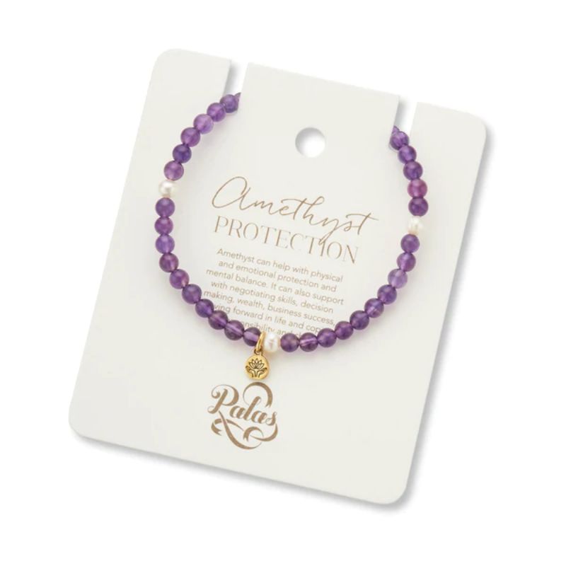 PALAS Amethyst & Pearl Prosperity Gem Bracelet BRACELET - Zabecca Living