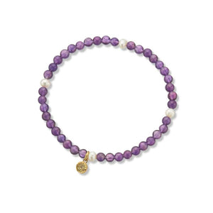 PALAS Amethyst & Pearl Prosperity Gem Bracelet BRACELET - Zabecca Living