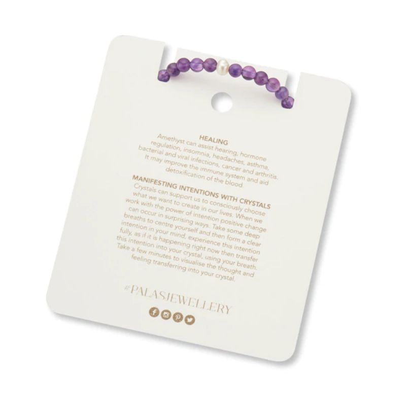 PALAS Amethyst & Pearl Prosperity Gem Bracelet BRACELET - Zabecca Living