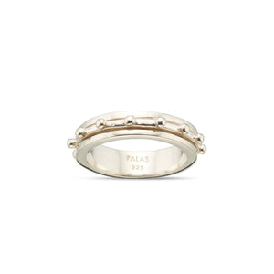 PALAS Brave Spirit Meditation Spinning Ring - Silver Medium Ring - Zabecca Living