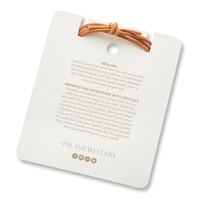 PALAS Crystal Quartz Protection Gem Wrap BRACELET - Zabecca Living