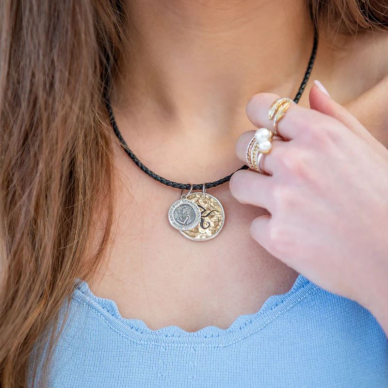 PALAS Fine Leather Necklace 45cm - Black Necklace - Zabecca Living