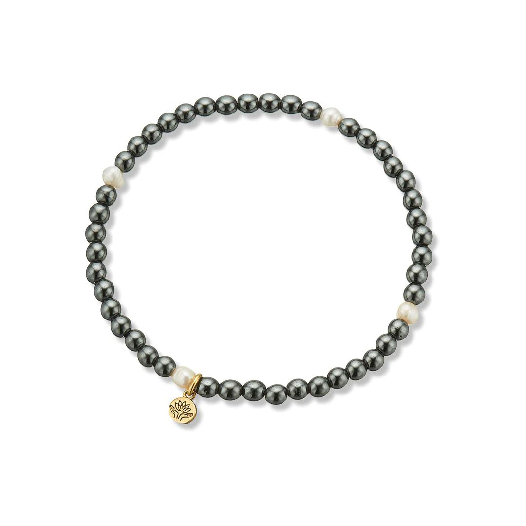 PALAS Hematite & Pearl Propensity Gem Bracelet BRACELET - Zabecca Living