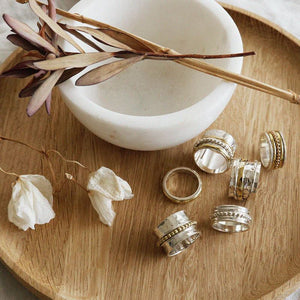 PALAS Intentions Meditation Spinning Ring - Silver Medium Ring - Zabecca Living