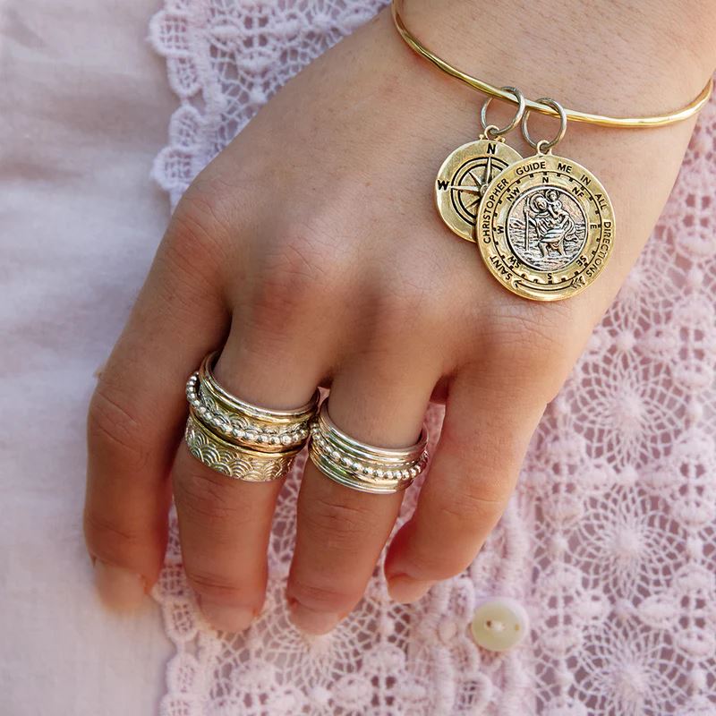 PALAS Intentions Meditation Spinning Ring - Silver Medium Ring - Zabecca Living