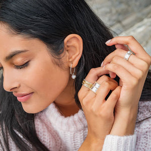 PALAS Meditation Spinning Ring - Silver XLarge Ring - Zabecca Living