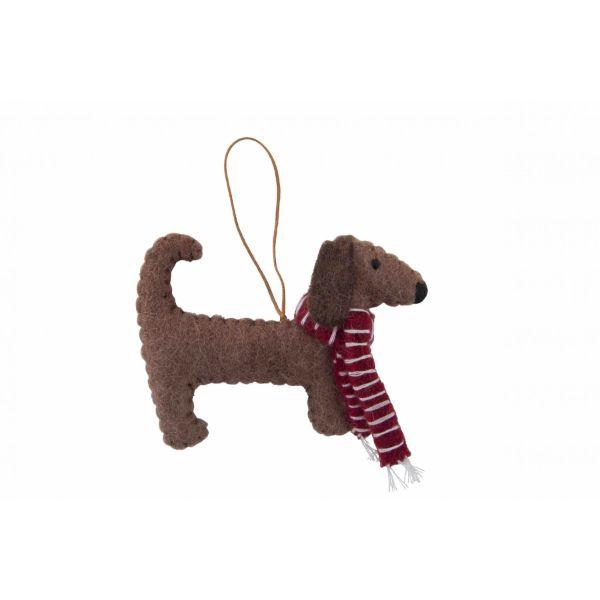 PASHOM Dachshund With Scarf FESTIVE DECORATIONS - Zabecca Living