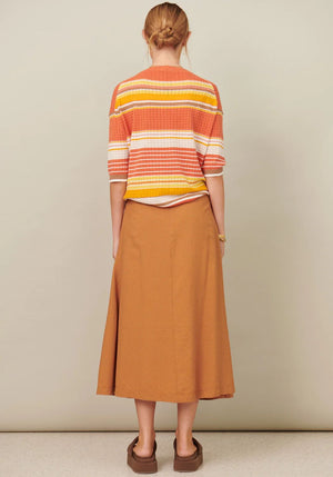 POL Chloe T-shirt - Warm Stripe Tee - Zabecca Living