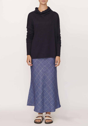 POL Strand Funnel Neck Knit - Ink Jumpers + Knitwear - Zabecca Living