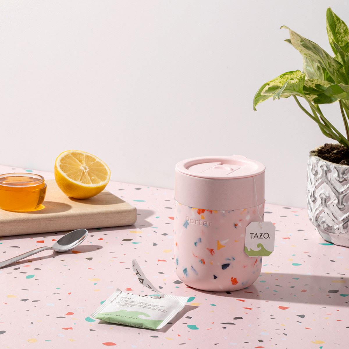 PORTER Ceramic Mug Terrazzo 355ml - Blush DRINKWARE - Zabecca Living