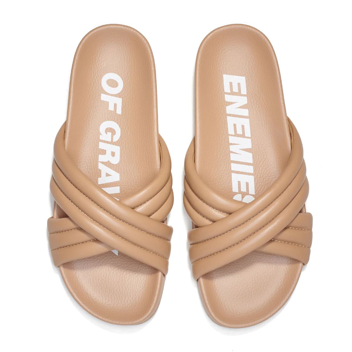ROLLIE Tide Cross Padded Slides - Latte FOOTWEAR - Zabecca Living