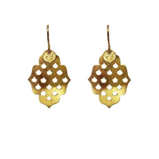 ROYAL HAMAM Screen Goddess Earrings - Gold Earrings - Zabecca Living
