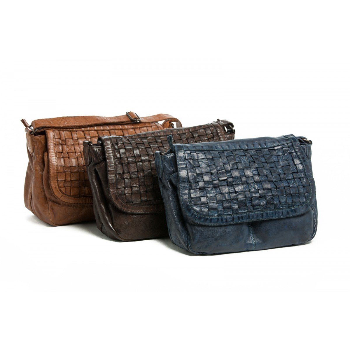 RUGGED HIDE Bronte Woven Handbag Handbag BLUE - Zabecca Living