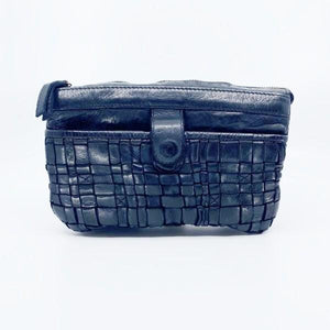 RUGGED HIDE Sadie Woven Handbag - Black Handbag - Zabecca Living