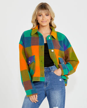 SASS Morgan Check Jacket - Multi Check Winter Jacket - Zabecca Living