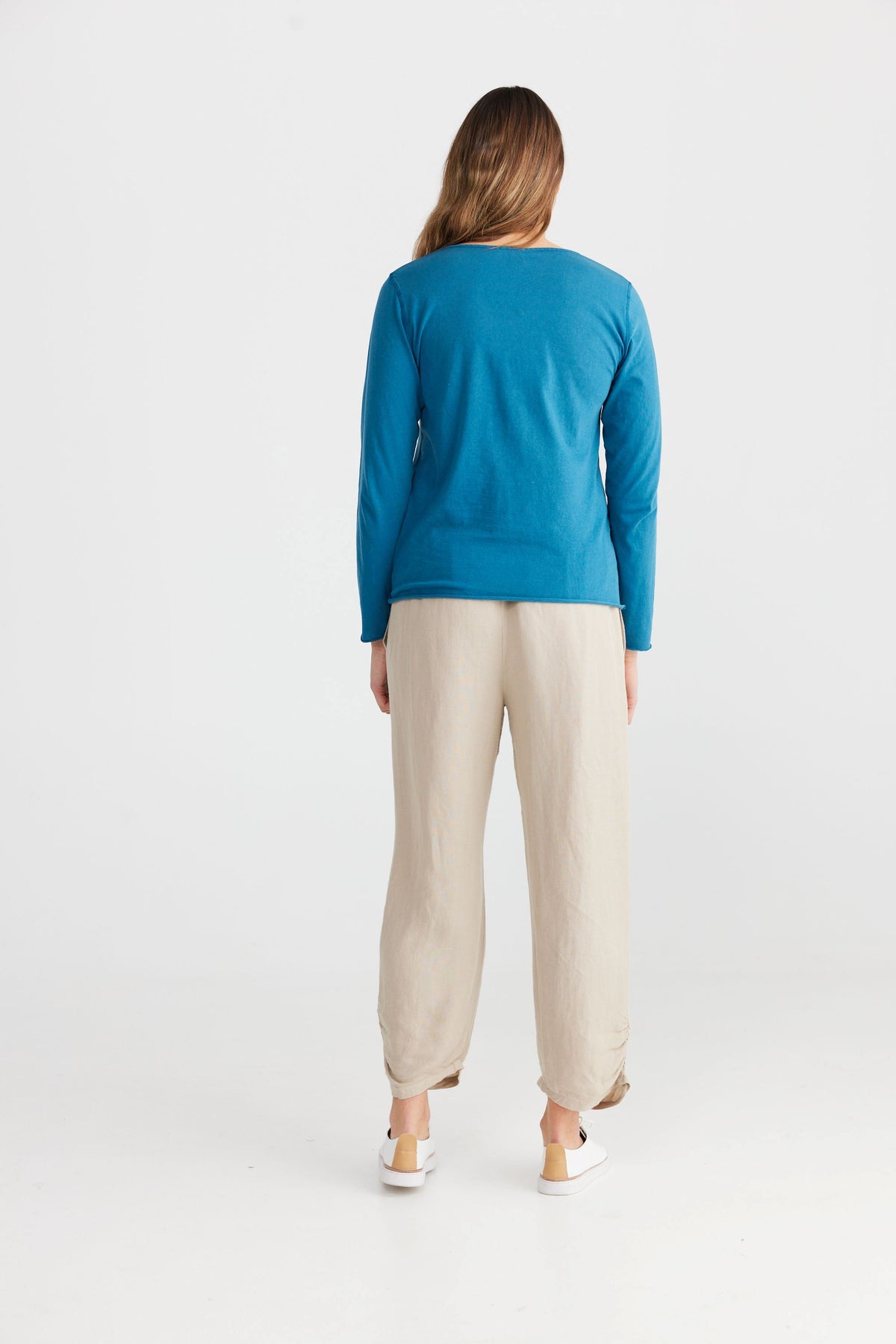 SHANTY Kasai Top - Blue Steel Wash Long Sleeve Tee - Zabecca Living