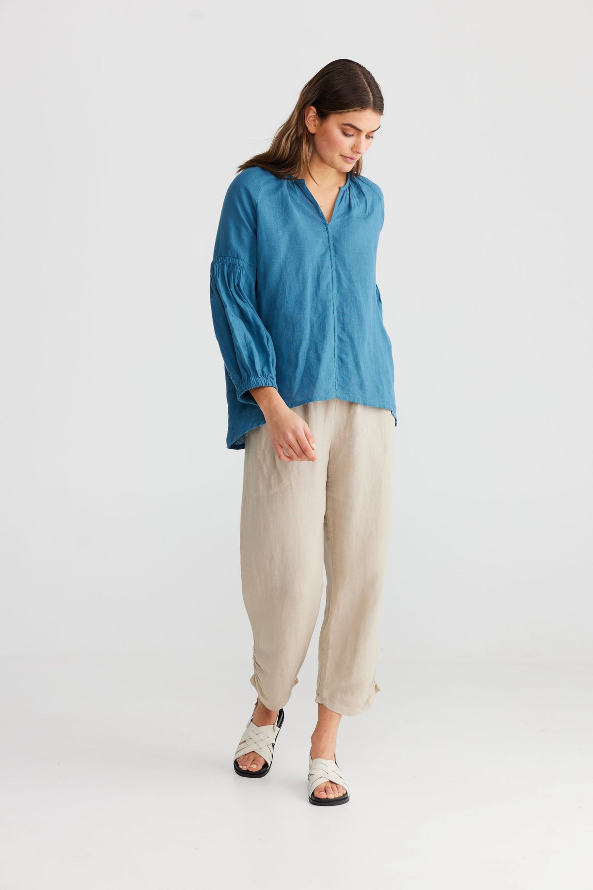 SHANTY Salemo Top - Steel Blue Shirts & Blouses - Zabecca Living