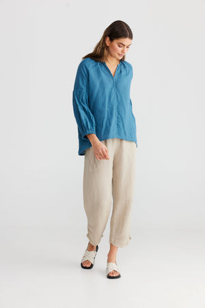 SHANTY Salemo Top - Steel Blue Shirts & Blouses - Zabecca Living