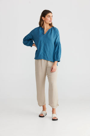 SHANTY Salemo Top - Steel Blue Shirts & Blouses - Zabecca Living