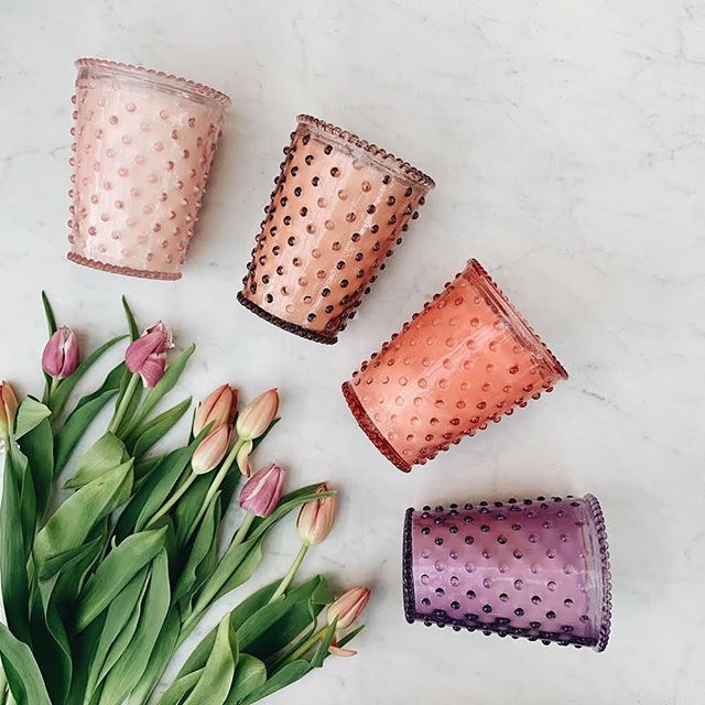 SIMPATICO Hobnail 100 Hour Candle - Grapefruit Mint CANDLE - Zabecca Living