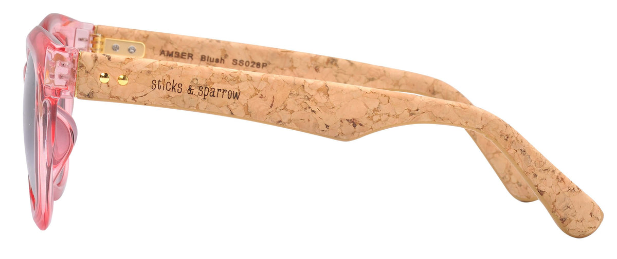 STICKS & SPARROW Amber - Crystal Blush Sunglasses - Zabecca Living