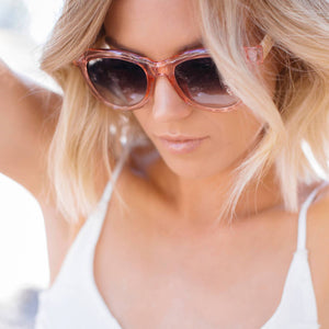 STICKS & SPARROW Amber - Crystal Blush Sunglasses - Zabecca Living