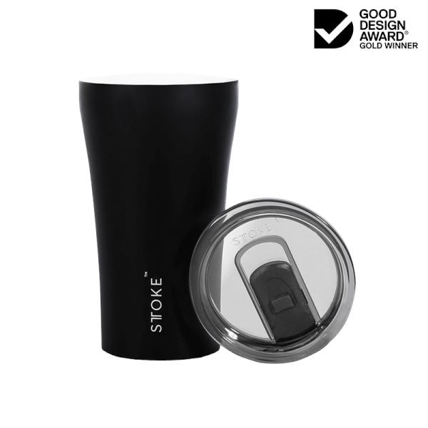 STTOKE Reusable Coffee Cup 12OZ/ 354ml COFFEE, TEA & DRINKS LUX BLACK - Zabecca Living