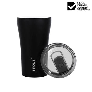 STTOKE Reusable Coffee Cup 12OZ/ 354ml COFFEE, TEA & DRINKS LUX BLACK - Zabecca Living