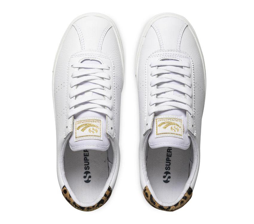 SUPERGA 2843 - Leopard Womens White Leather Sneaker FOOTWEAR - Zabecca Living
